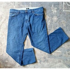 Hugo Boss 38 x 32 Mens Jeans Straight Leg Cotton Blue Pants